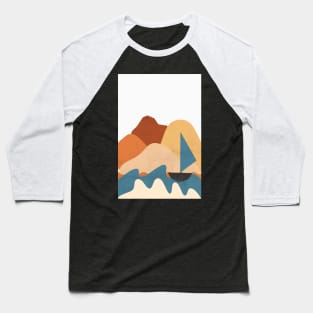 Landscape Art - Mountains Hiking - Sunset Adventure - Blue Lagoon - Seaside Art - Sunrise Mountains Baseball T-Shirt